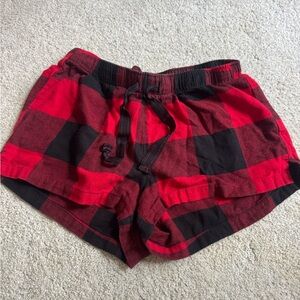Old Navy Red and Black Plaid Athletic Shorts